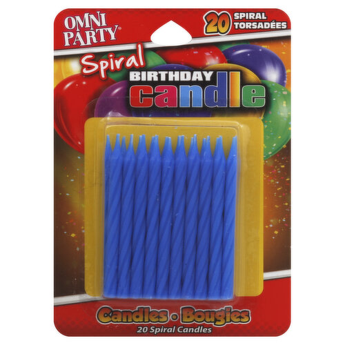 Omni Party Candles, Birthday, Spiral