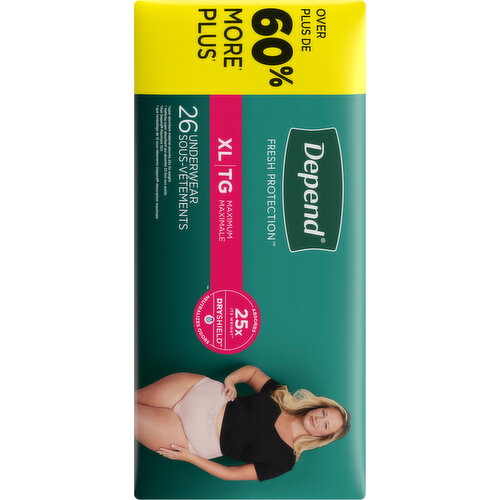 Depend Women's Fresh Protection Incontinence Underwear Maximum