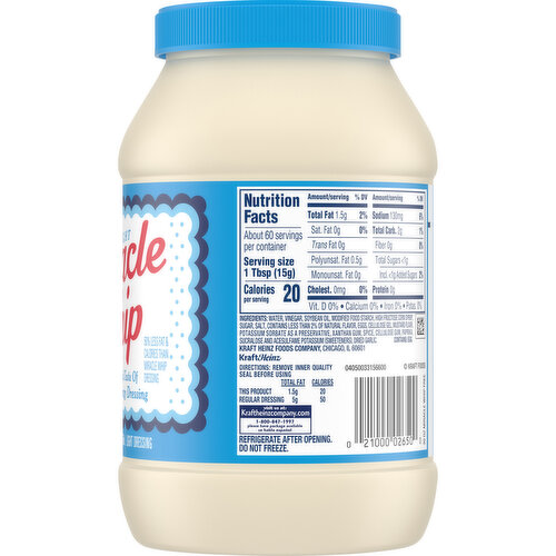 Miracle Whip Mayo-like Dressing, 12 fl oz Bottle