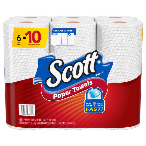Scott Paper Towels, Choose-A-Sheet, Big Rolls, 1-Ply