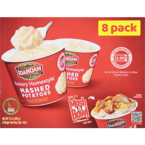 Idahoan Buttery Homestyle® Mashed Potatoes Family Size, 8 oz Pouch (Pack of  8)