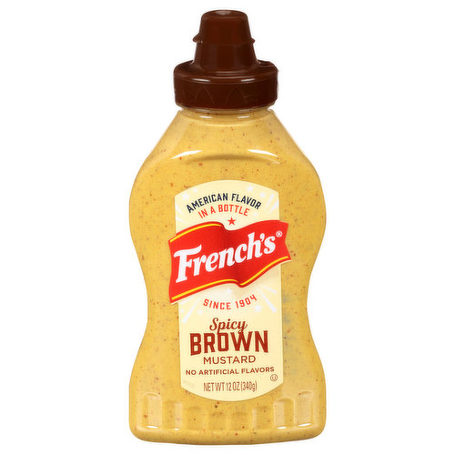 Tailgates. Backyard barbecues. Everyday meals. With its bold, unmistakably big flavor, French’s® Spicy Brown Mustard deserves a place at every table. Made with only real, recognizable ingredients, this 100% natural mustard makes hot dogs, sandwiches and burgers come alive with its zippy taste. Squeeze it on thick and make the ordinary… incredible!