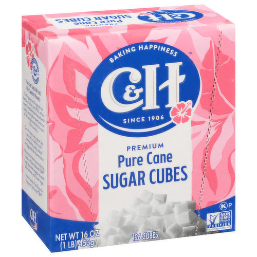 C&H Premium Pure Cane Sugar Cubes, 126 Count