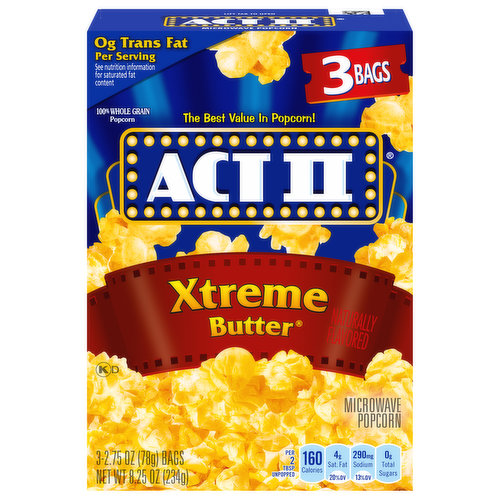 Act II Microwave Popcorn, Xtreme Butter