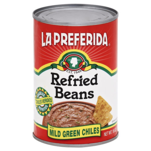 La Preferida Refried Beans, with Mild Green Chiles