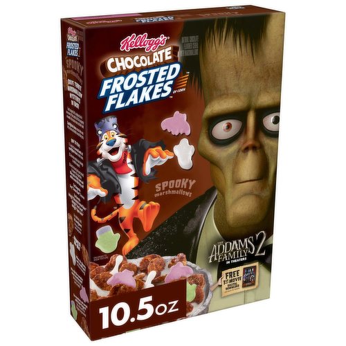 Frosted Flakes Cold Breakfast Cereal, Chocolate with Spooky Marshmallows