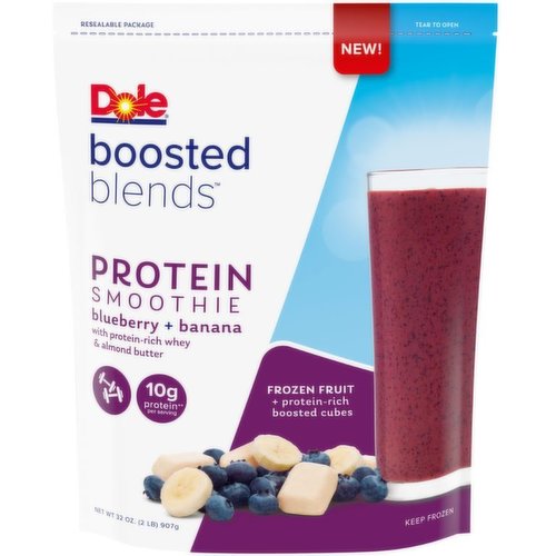 Dole Boosted Blends Blueberry + Banana Protein Smothie