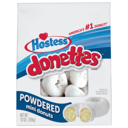 Hostess Donettes Donuts, Mini, Powdered