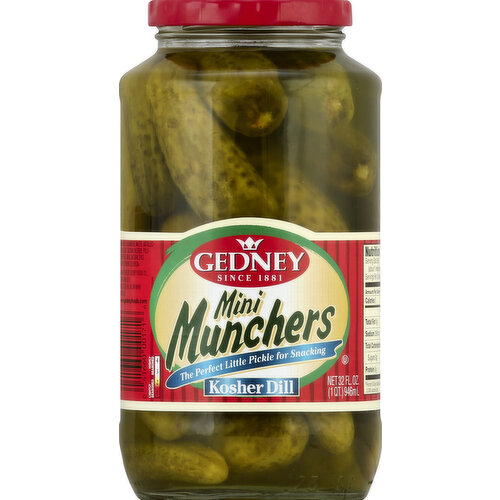 The perfect little pickle for snacking. Since 1881. Uncommon quality from people who care. Include code no. on jar when writing us. www.gedneyfoods.com.