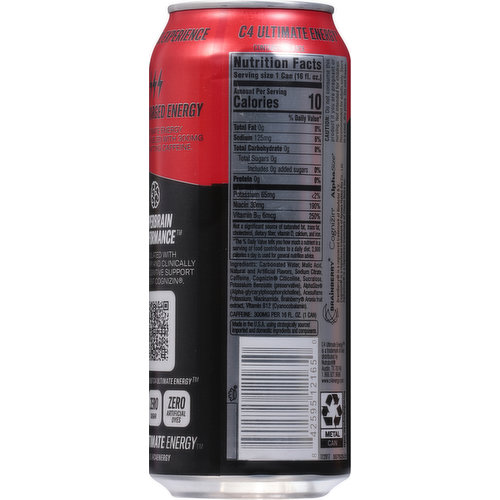 C4 Ultimate Energy Drink, Fruit Punch, 16 oz, Single Can 