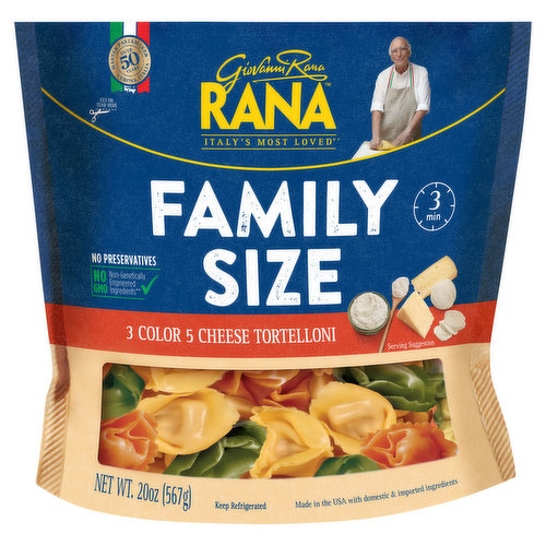 Rana Tortelloni, 3 Color 5 Cheese, Family Size