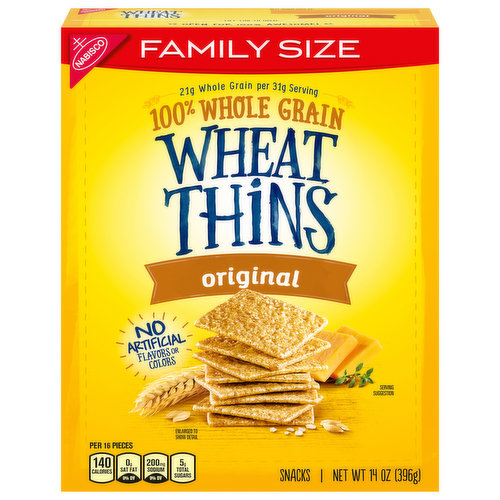 WHEAT THINS Original Whole Grain Wheat Crackers, Family Size