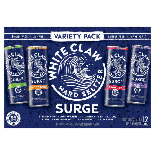 White Claw Hard Seltzer Surge Hard Seltzer, Variety Pack
