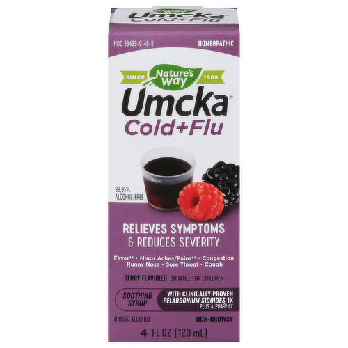 Nature's Way Umcka Cold + Flu, Non-Drowsy, Berry Flavored