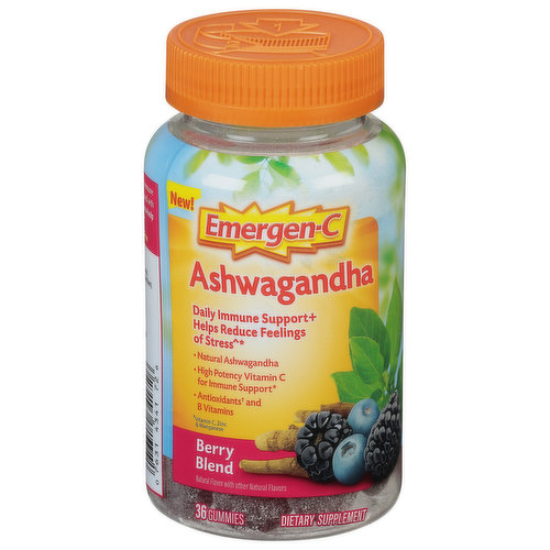 Emergen-C Ashwagandha, Gummies, Berry Blend