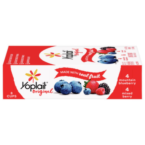 Yoplait Original Yogurt, Low Fat, Mountain Blueberry, Mixed Berry