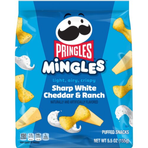 Pringles Mingles Puffed Snacks, Sharp White Cheddar and Ranch