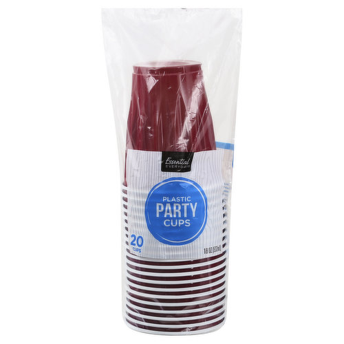 Essential Everyday Party Cups, Plastic, 18 Ounce