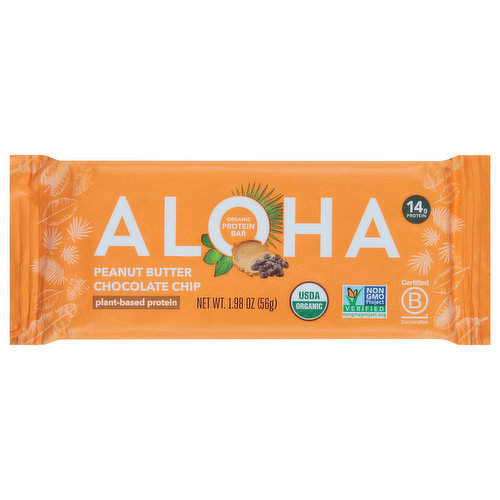 Aloha Protein Bar, Organic, Peanut Butter Chocolate Chip