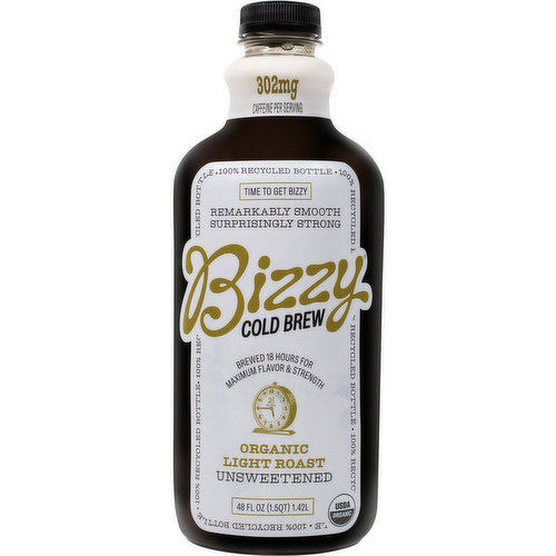 Bizzy Coffee, Organic, Light Roast, Cold Brew