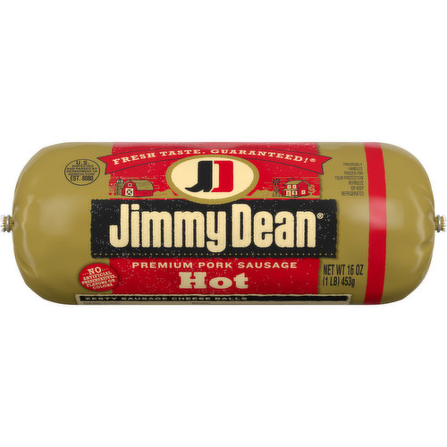Jimmy Dean Premium Pork Hot Breakfast Sausage Roll, 16 ounce
