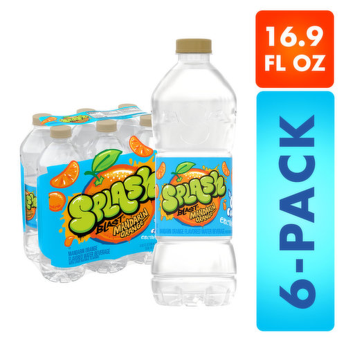 SPLASH Splash Blast Mandarin Orange Flavored Water Bottle 16.9 oz, 6 Count