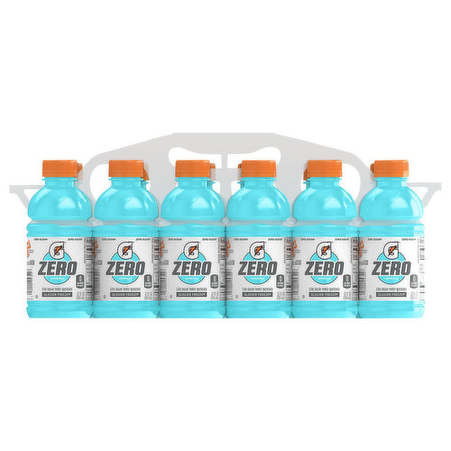 Gatorade Zero Thirst Quencher, Zero Sugar, Glacier Freeze, 12 Pack