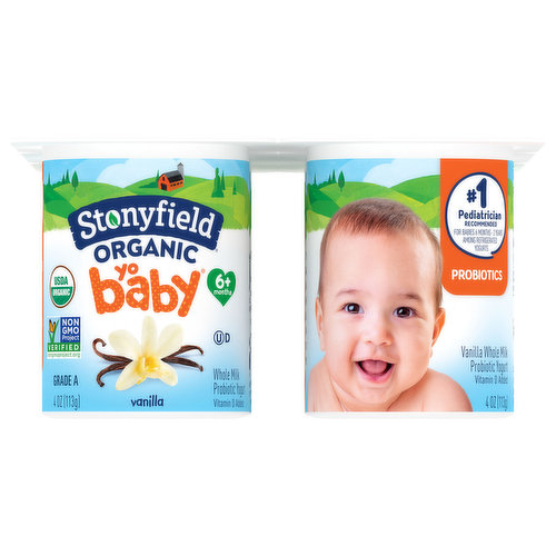 Stonyfield Organic YoBaby Yogurt, Whole Milk, Vanilla, 6+ Months