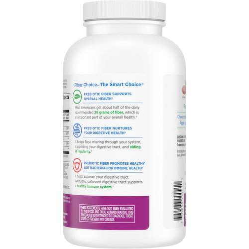 Fiber Choice Prebiotic Fiber Supplement, Sugar Free, Assorted Fruit  Flavors, Chewable Tablets, Pantry