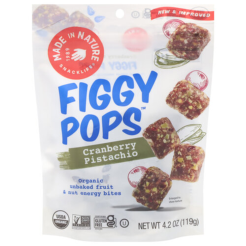 Made in Nature Figgy Pops, Cranberry Pistachios