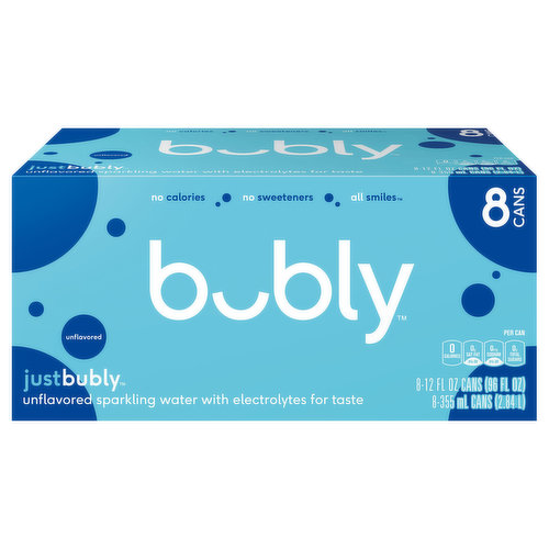 Bubly JustBubly Sparkling Water, Unflavored