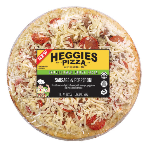 Heggies Pizza Sausage & Pepperoni, Cauliflower Crust