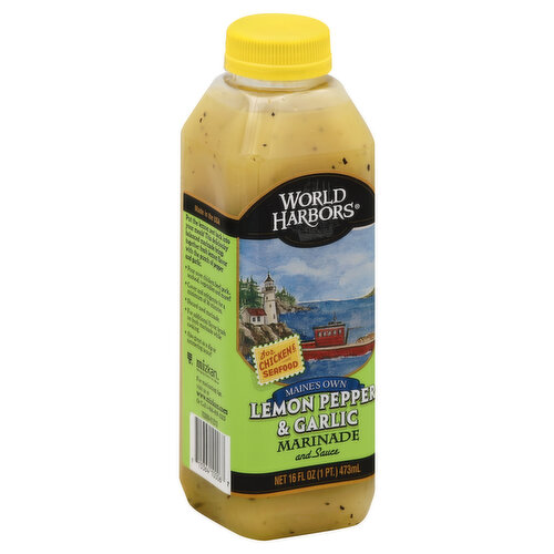 World Harbors Marinade and Sauce, Maine's Own Lemon Pepper & Garlic