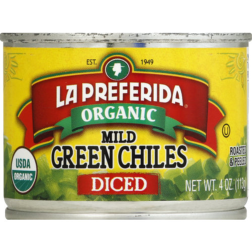 La Preferida Organic Green Chiles, Diced, Mild