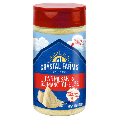 Crystal Farms Parmesan & Romano, Grated Shaker