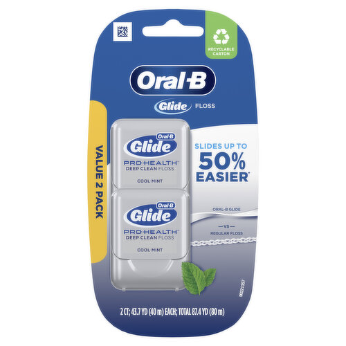 Oral-B Deep Clean Glide Pro-Health Deep Clean Dental Floss, Value 2 Pack (40m Each)