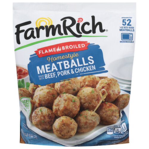 Farm Rich Meatballs, Homestyle, Flame Broiled