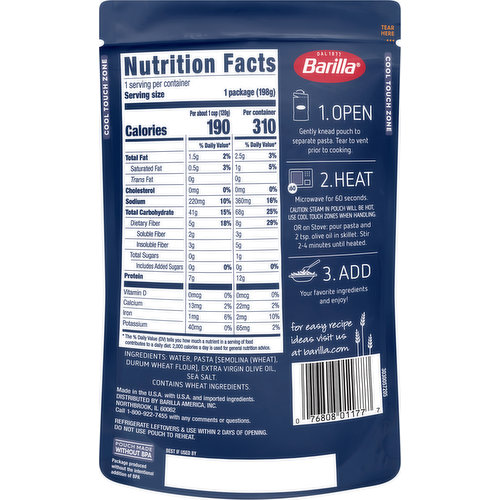 Barilla Ready Pasta Fully Cooked Pasta Penne, 7 oz