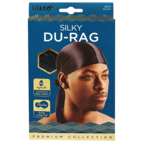 Titan Premium Collection Du-Rag, Silky, Black