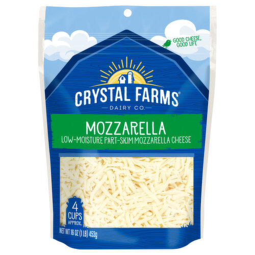 Crystal Farms Cheese, Low-Moisture, Part-Skim, Mozzarella