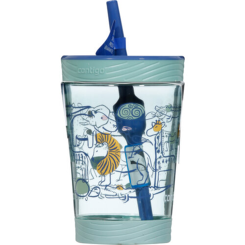 Contigo 14oz Plastic Spill-Proof Kids' Fish Tumbler with Straw