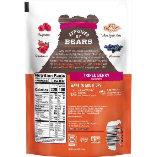 Bear Naked Granola Cereal, Triple Berry