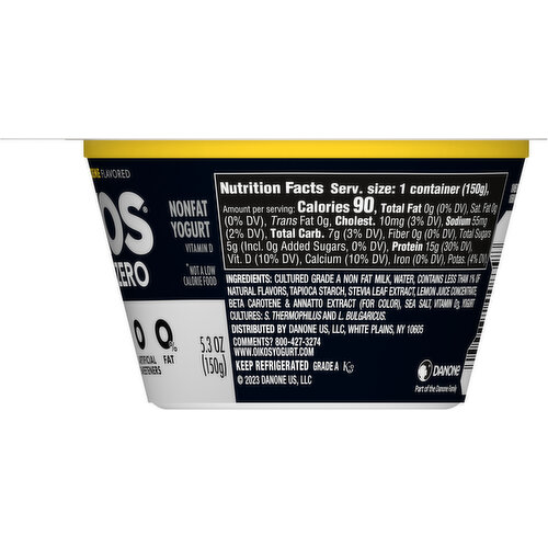 Oikos Triple Zero Nonfat Banana Creme Flavored Yogurt