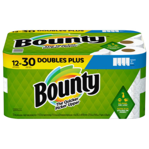 Bounty Paper Towels, Select-A-Size, White, 2 Ply