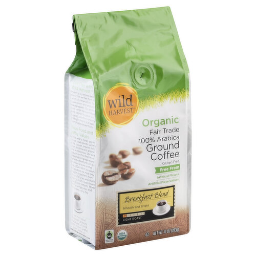 Smooth and bright. Organic. Fair Trade. Gluten free. Free From: Artificial flavors; Artificial preservatives. Fair Trade certified. USDA organic. Why we only select Fair Trade certified coffees. Fair Trade organic coffees are better for you, the environment and our fellow man. They are grown free of chemicals under the natural forest canopy, and benefit from a natural processing system practiced since the beginning of time. Your cup of Fair Trade organic coffee is simply the most delicious, the freshest and the purest that any coffee can be. And when you drink it, you know you're making life better for farming families all around the world. Wild Harvest is a complete selection of products that are free from more than 100 artificial preservatives, flavors, colors, sweeteners and additional undesirable ingredients. Our products are pure and simple because they're flavored and colored by nature and created to support your family's healthy and active lifestyle. People of all ages love the taste of Wild Harvest foods. Nutritious food and healthy values. When you know what's inside, you're free to enjoy lush salad blends, yummy chocolate chip cookies, organic milk and more. Each Wild Harvest product is wholesome and delicious. Our Wild Harvest products are free from more than 100 undesirable ingredients and our Wild Harvest organic products go one step further and are certified organic by the USDA's strict standards. Wild Harvest products are made only with high quality ingredients from growers and manufacturers who share our commitment to healthy people and planet. It's easy to love fantastic foods that nourish growing bodies and fit your budget, every day. To learn more about Wild Harvest products, including our full line of organic products, and for recipes, please visit www.wildharvestorganic.com. Certified organic by OCIA SUPN: A-221. Supervalu quality guarantee. We're committed to your satisfaction and guarantee the quality of this product. Contact us at 1-877-932-7948, or www.supervalu-ourownbrands.com. Please have package available. By choosing this Fair Trade product you are directly supporting a better life for farming families through fair prices, direct trade, community development and environmental stewardship. www.fairtradecertified.org. Product of USA.