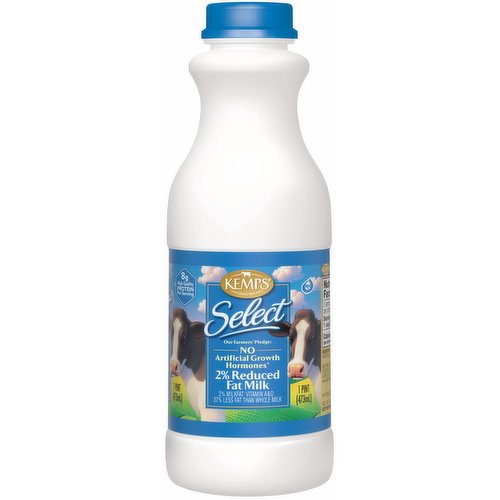 www.kemps.com 1 (800) 726-6455 *No significant difference has been shown between milk derived from rBST treated and non-rBST treated cows. Made in USA Kemps Select 2% Reduced Fat Milk is smooth, creamy, and delicious. Our Farmers' Pledge states Kemps Select Milk comes from cows not treated with artificial growth hormones.*