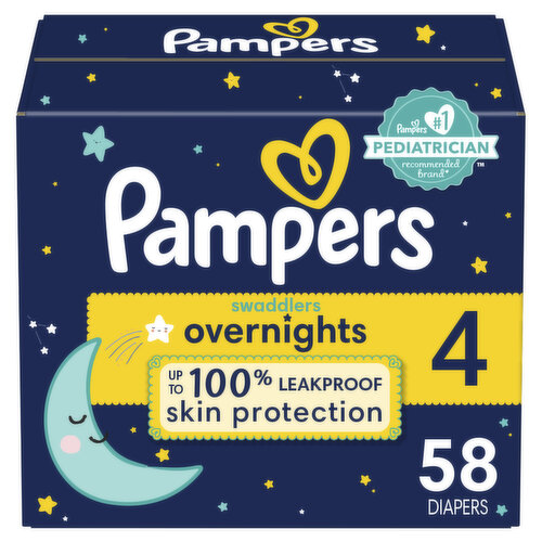 Pampers Swaddlers Overnights Swaddlers Overnight Diapers Size 4