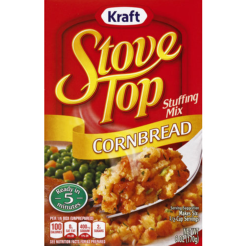 Ready in 5 minutes. Makes six 1/2-cup servings. Per 1/6 Box (Unprepared): 100 calories; 0 g sat fat (0% DV); 400 mg sodium (17% DV); 2 g sugars. See nutrition facts for as prepared. Carton made from 100% recycled paperboard. Minimum 35% post-consumer content.