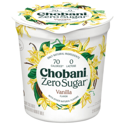 Chobani Yogurt-Cultured, Zero Sugar, Vanilla Flavor