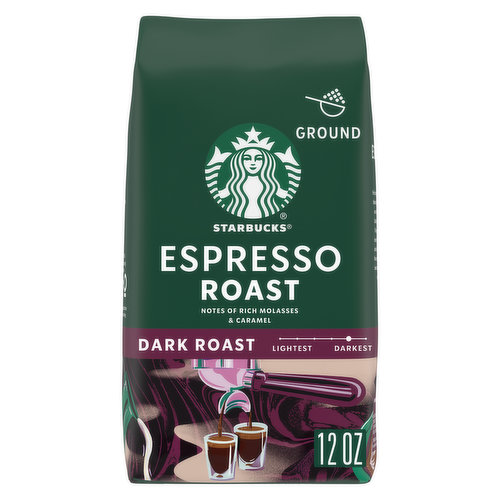 Starbucks Ground Coffee, Espresso Roast, Dark Roast